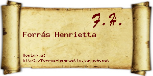 Forrás Henrietta névjegykártya