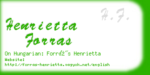 henrietta forras business card